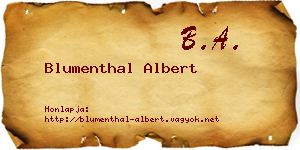 Blumenthal Albert névjegykártya