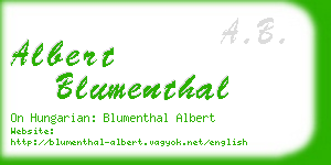 albert blumenthal business card
